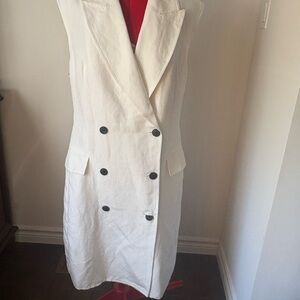 H&M Cream Linen Blend Coat